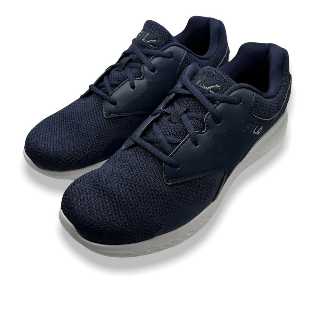 Fila Mens Blue Layers 2.5 Knit Low Top Lace Up Athletic Sneaker Shoes Size 10.5